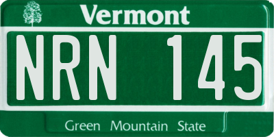 VT license plate NRN145