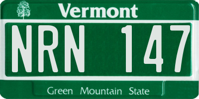 VT license plate NRN147