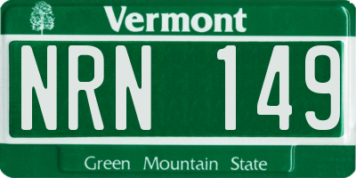 VT license plate NRN149