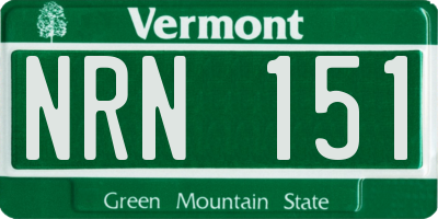 VT license plate NRN151