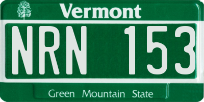 VT license plate NRN153