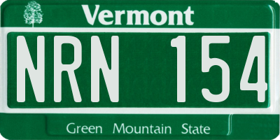 VT license plate NRN154