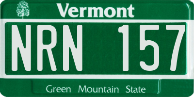 VT license plate NRN157