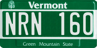 VT license plate NRN160