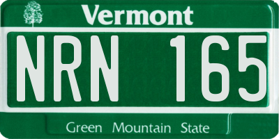 VT license plate NRN165