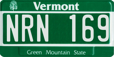 VT license plate NRN169