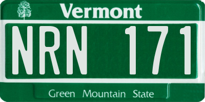 VT license plate NRN171