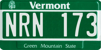 VT license plate NRN173