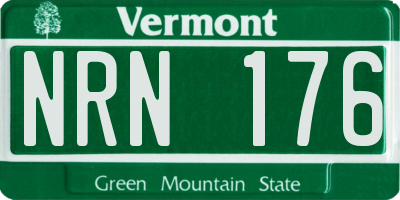 VT license plate NRN176