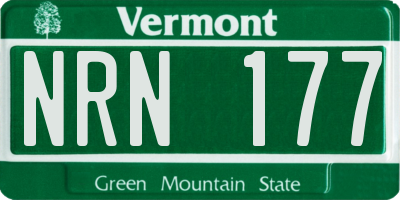 VT license plate NRN177