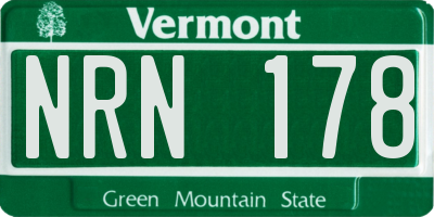 VT license plate NRN178