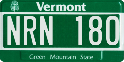 VT license plate NRN180