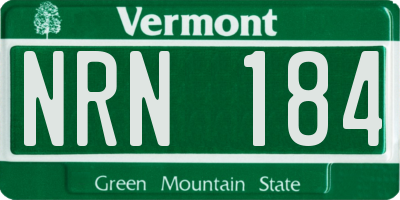 VT license plate NRN184