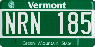 VT license plate NRN185