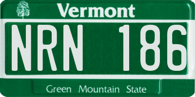 VT license plate NRN186