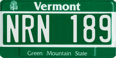 VT license plate NRN189