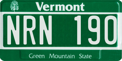 VT license plate NRN190