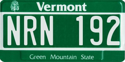 VT license plate NRN192