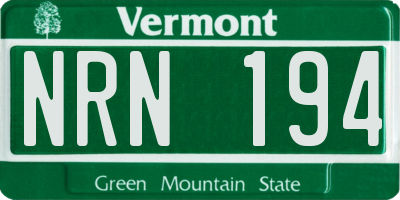 VT license plate NRN194