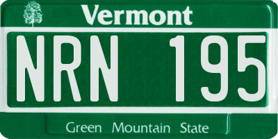 VT license plate NRN195