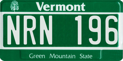 VT license plate NRN196