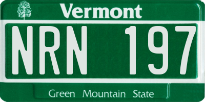 VT license plate NRN197