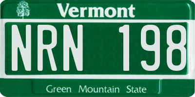 VT license plate NRN198