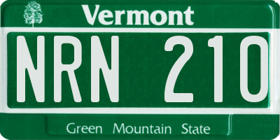VT license plate NRN210