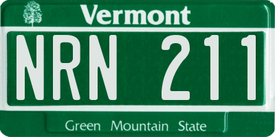 VT license plate NRN211