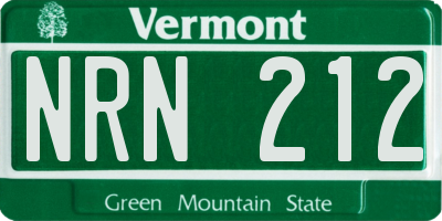 VT license plate NRN212