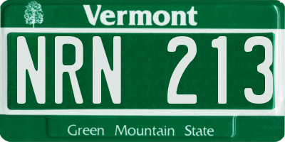 VT license plate NRN213