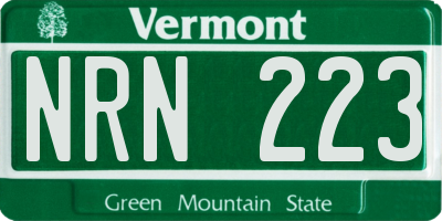 VT license plate NRN223