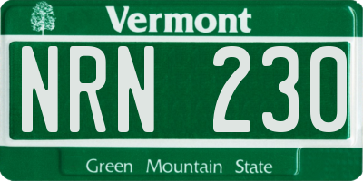 VT license plate NRN230