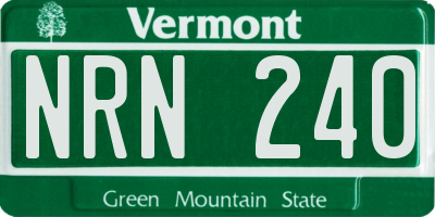 VT license plate NRN240