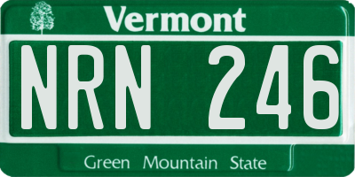 VT license plate NRN246
