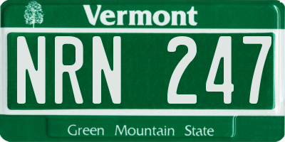 VT license plate NRN247