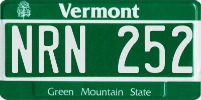 VT license plate NRN252