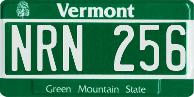 VT license plate NRN256