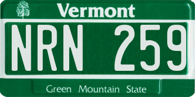 VT license plate NRN259