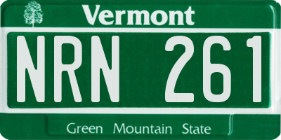 VT license plate NRN261