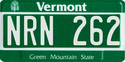 VT license plate NRN262