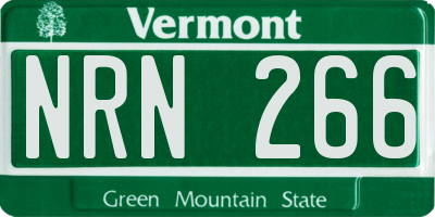 VT license plate NRN266