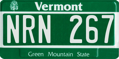 VT license plate NRN267