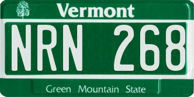 VT license plate NRN268