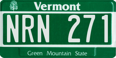 VT license plate NRN271