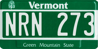 VT license plate NRN273