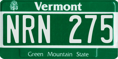 VT license plate NRN275