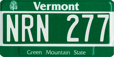 VT license plate NRN277
