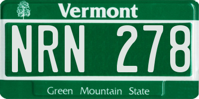 VT license plate NRN278