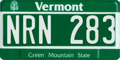 VT license plate NRN283